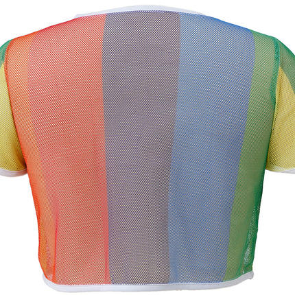 Camiseta de malla arco iris