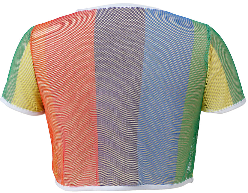 Camiseta de malla arco iris