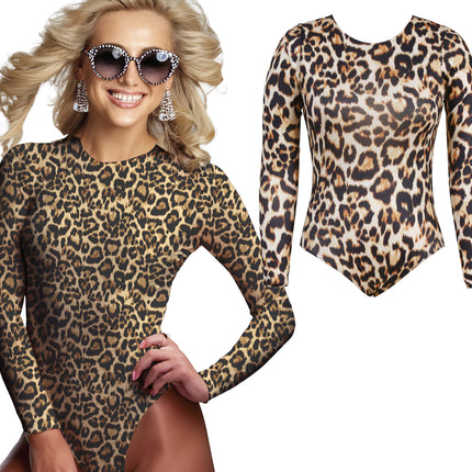 Body Leopardo Marrón Beige Señoras