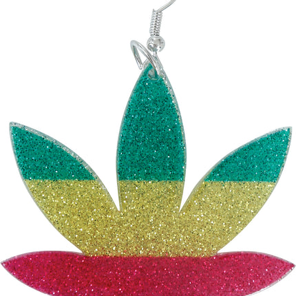 Pendientes de hojas de marihuana