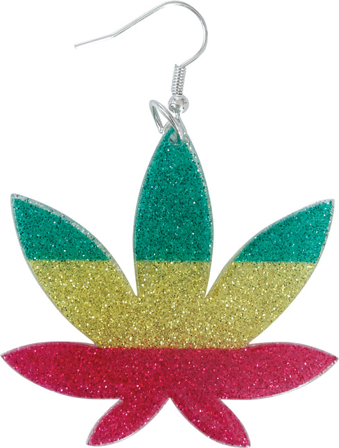 Pendientes de hojas de marihuana
