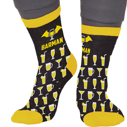 Calcetines Barman Negro Amarillo