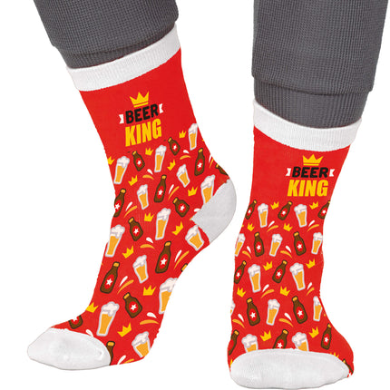 Calcetines Rey Oso Adultos Rojo