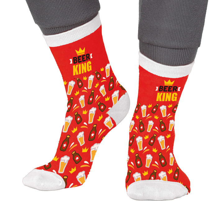 Calcetines Rey Oso Adultos Rojo