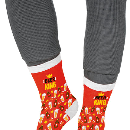 Calcetines Rey Oso Adultos Rojo