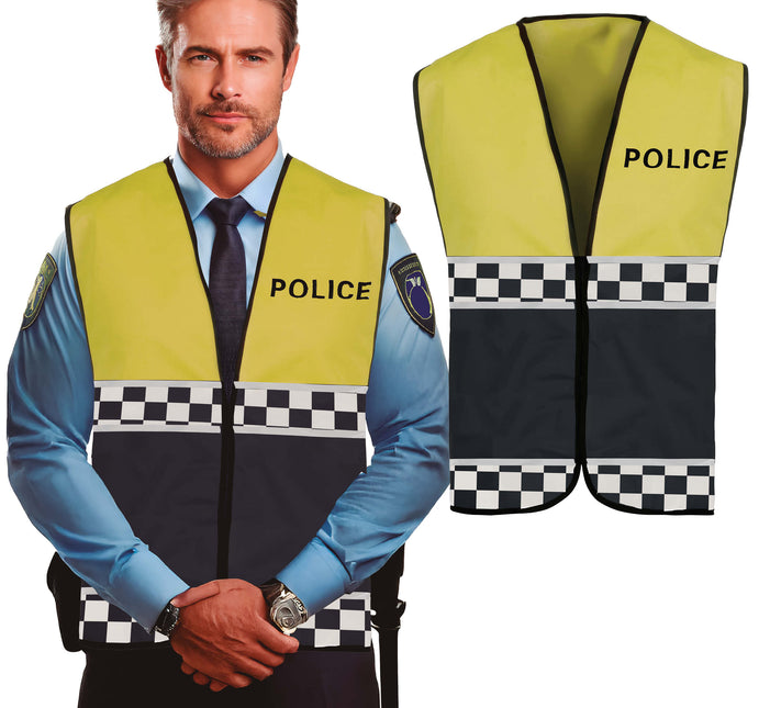 Chaleco Policía Amarillo Negro