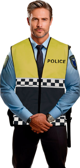 Chaleco Policía Amarillo Negro