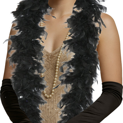 Pluma de boa, 80 gr negra