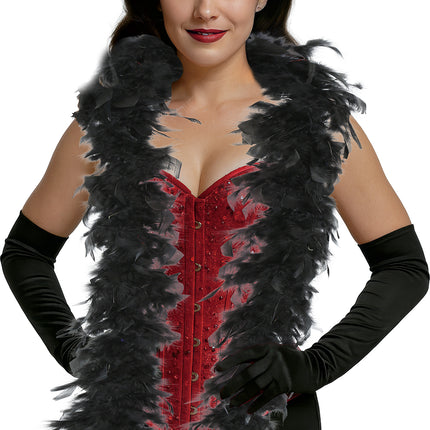 Pluma de boa, 80 gr negra