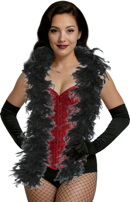 Pluma de boa, 80 gr negra