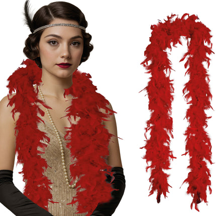 Pluma de boa, 80 gr roja