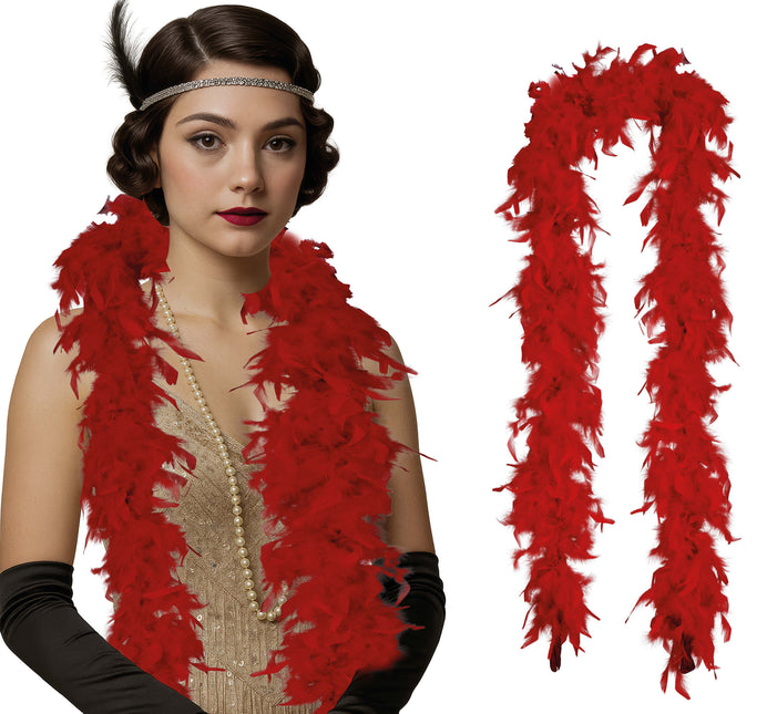 Pluma de boa, 80 gr roja