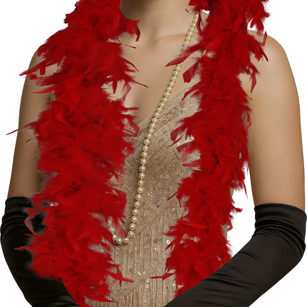 Pluma de boa, 80 gr roja