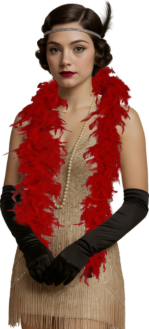 Pluma de boa, 80 gr roja