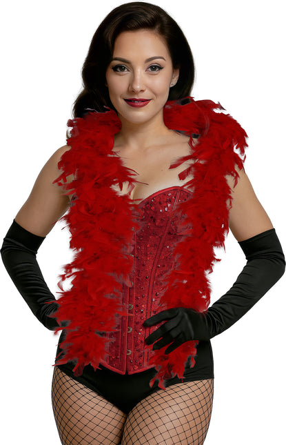 Pluma de boa, 80 gr roja