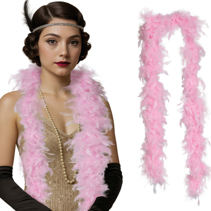 Pluma de boa, 80 gr rosa