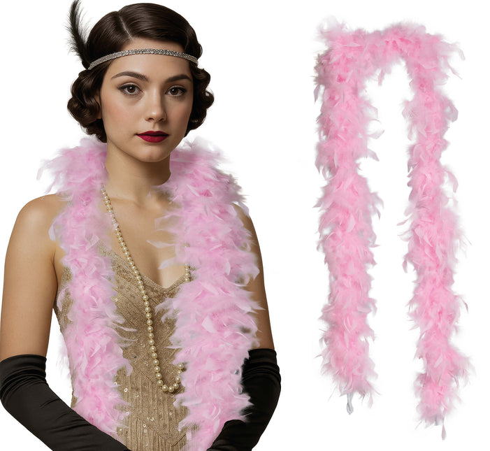 Pluma de boa, 80 gr rosa