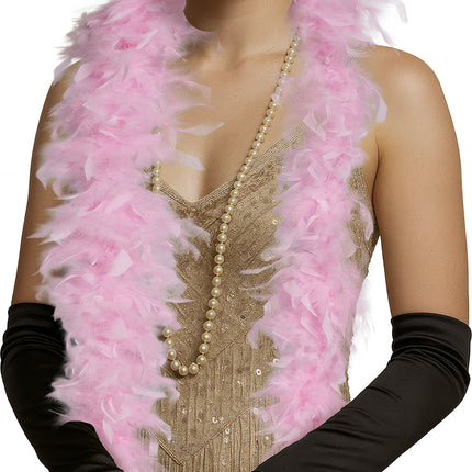 Pluma de boa, 80 gr rosa