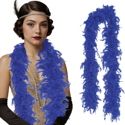 Pluma de boa, 80 gr azul