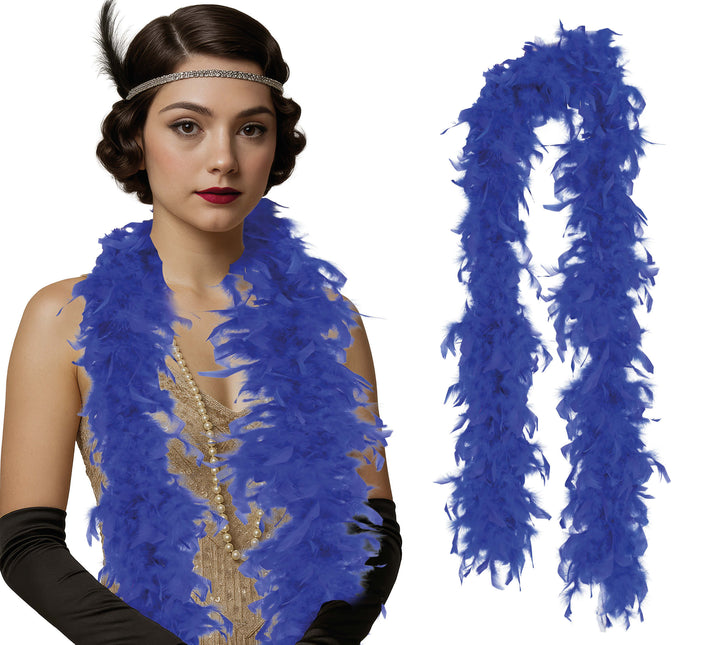 Pluma de boa, 80 gr azul