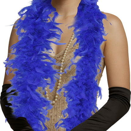 Pluma de boa, 80 gr azul