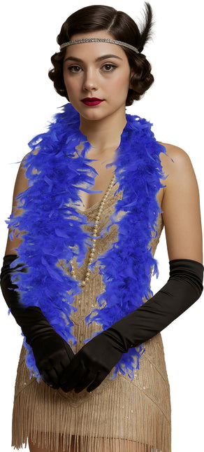 Pluma de boa, 80 gr azul