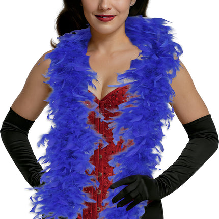 Pluma de boa, 80 gr azul