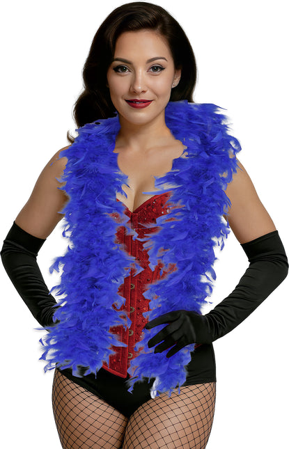 Pluma de boa, 80 gr azul