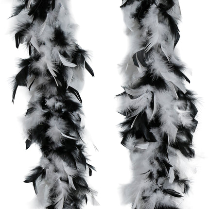 Pluma de boa, 80 gr negro/blanco