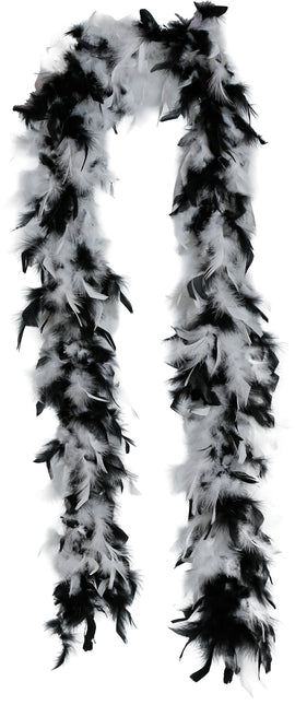 Pluma de boa, 80 gr negro/blanco