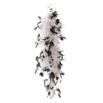 Pluma de boa, 80 gr negro/blanco