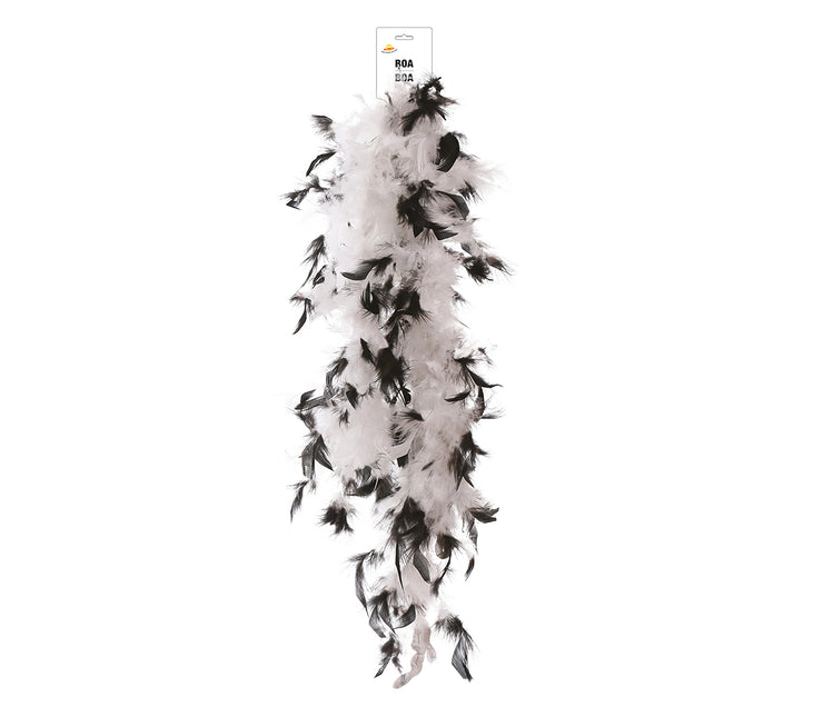 Pluma de boa, 80 gr negro/blanco