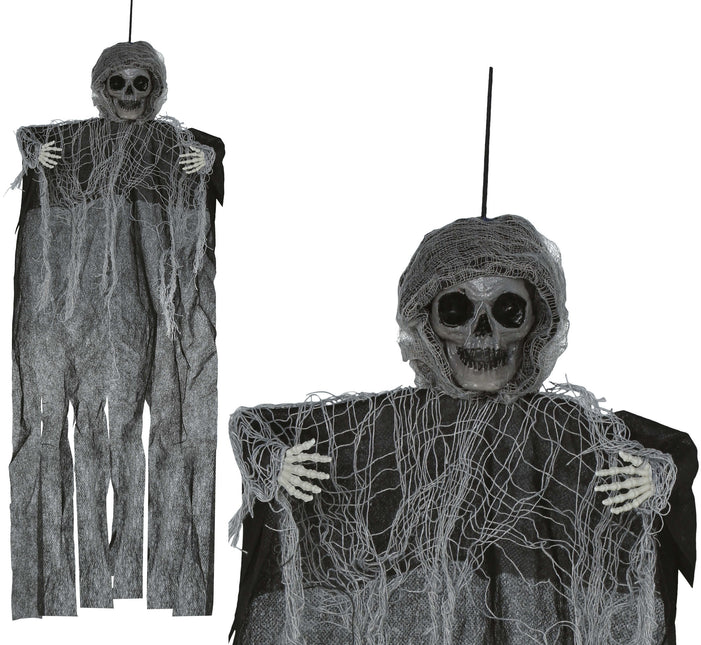 Muñeca Halloween Esqueleto Negro Con Capa 60cm