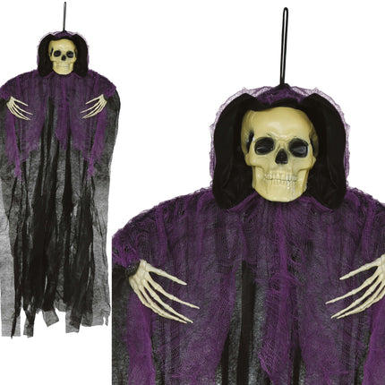 Halloween Esqueleto Negro Morado 90cm
