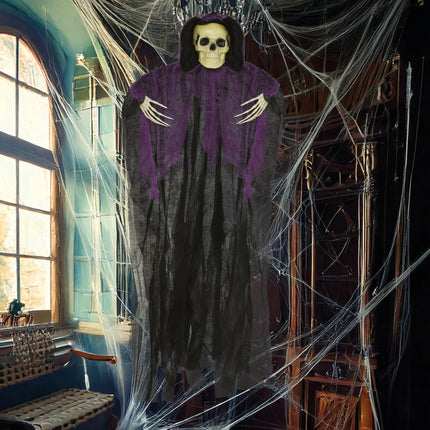 Halloween Esqueleto Negro Morado 90cm