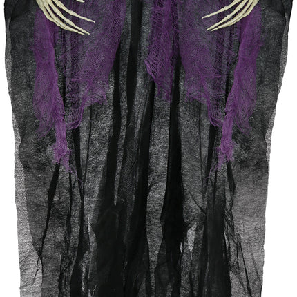 Halloween Esqueleto Negro Morado 90cm