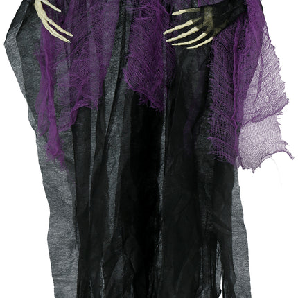 Halloween Esqueleto Negro Morado 90cm