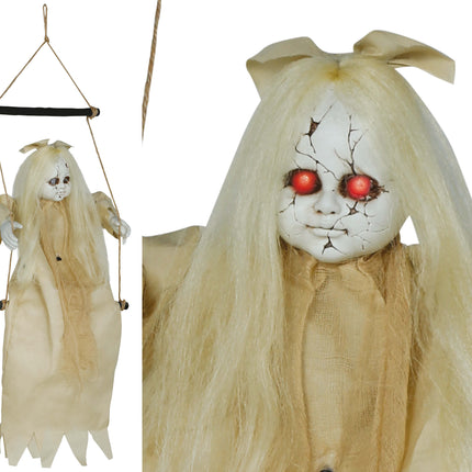 Muñeca De Halloween Con Luz Y Sonido 75cm
