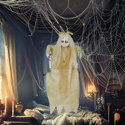 Muñeca De Halloween Con Luz Y Sonido 75cm