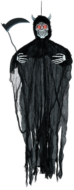 Muñeco de Halloween Diablo Esqueleto Con Luz Y Sonido 1,3m
