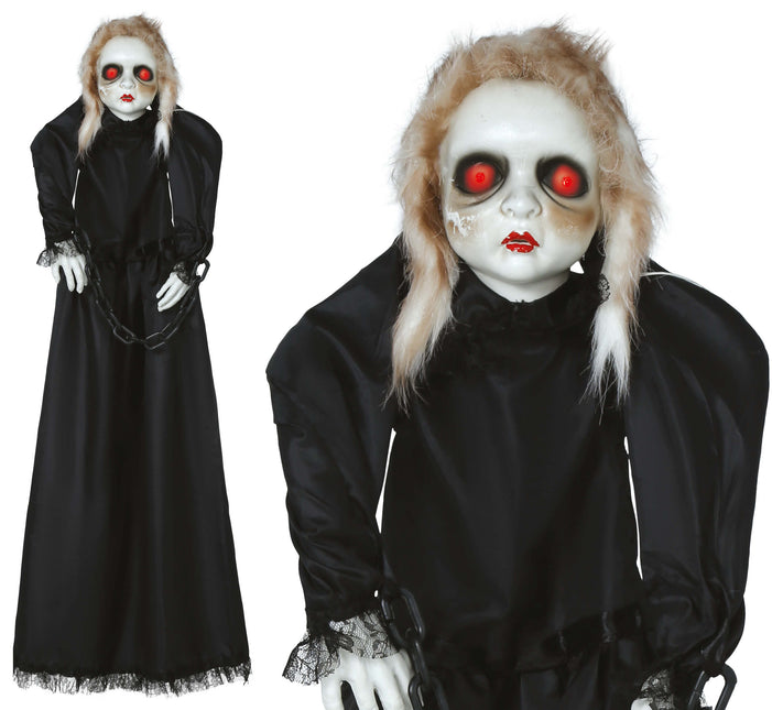 Muñeca de Halloween con Luz, Sonido y Movimiento 1,50m