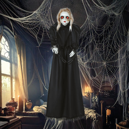Muñeca de Halloween con Luz, Sonido y Movimiento 1,50m