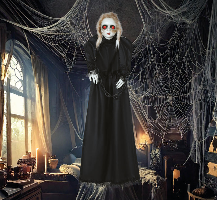 Muñeca de Halloween con Luz, Sonido y Movimiento 1,50m