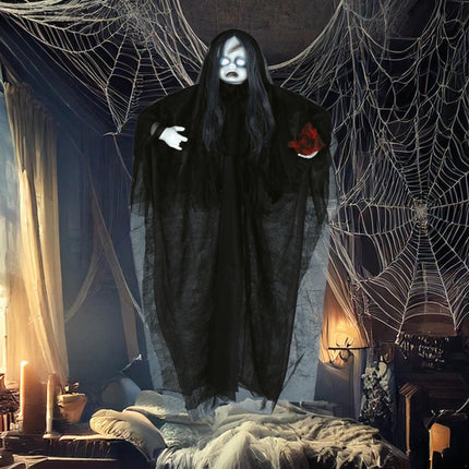 Muñeca De Halloween Con Luz Y Sonido 90cm