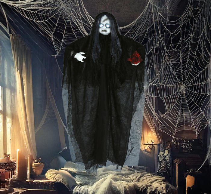 Muñeca De Halloween Con Luz Y Sonido 90cm