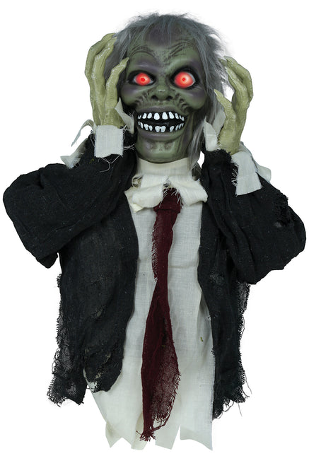 Muñeca Halloween Zombie Con Luz, Sonido Y Movimiento 55cm