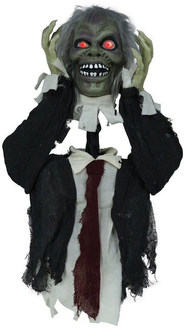 Muñeca Halloween Zombie Con Luz, Sonido Y Movimiento 55cm