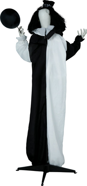 Muñeco Halloween Payaso Blanco Negro Con Luz Y Sonido 1,7m