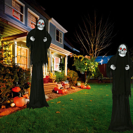 Muñeco Halloween Esqueleto Con Luz, Sonido Y Movimiento 2,6m