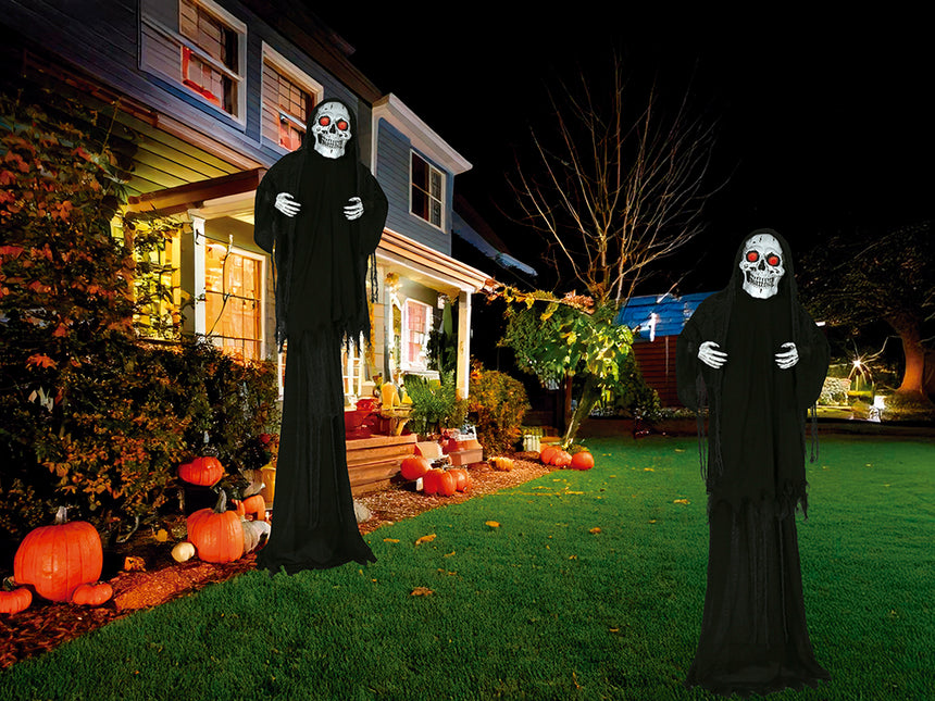 Muñeco Halloween Esqueleto Con Luz, Sonido Y Movimiento 2,6m